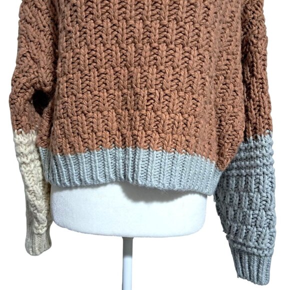 Universal Thread Multicolor Chunky Knit Cropped Sweater XL Slouchy Womens Pullov - Picture 9 of 11